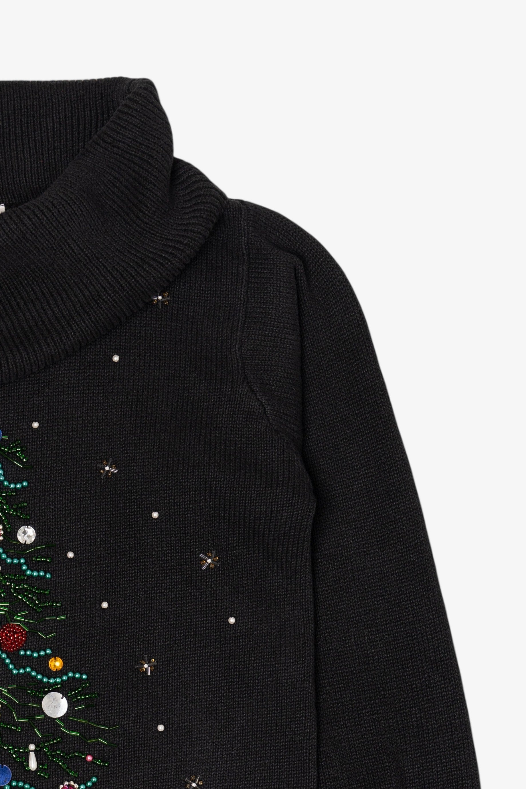 Vintage Black B.P Design Tree Ugly Christmas Pullover (1990s)