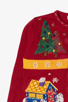 Vintage Red White Stag Ugly Christmas Cardigan (1990s)