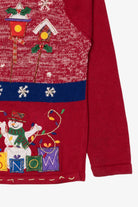Vintage Red White Stag Ugly Christmas Cardigan (1990s)