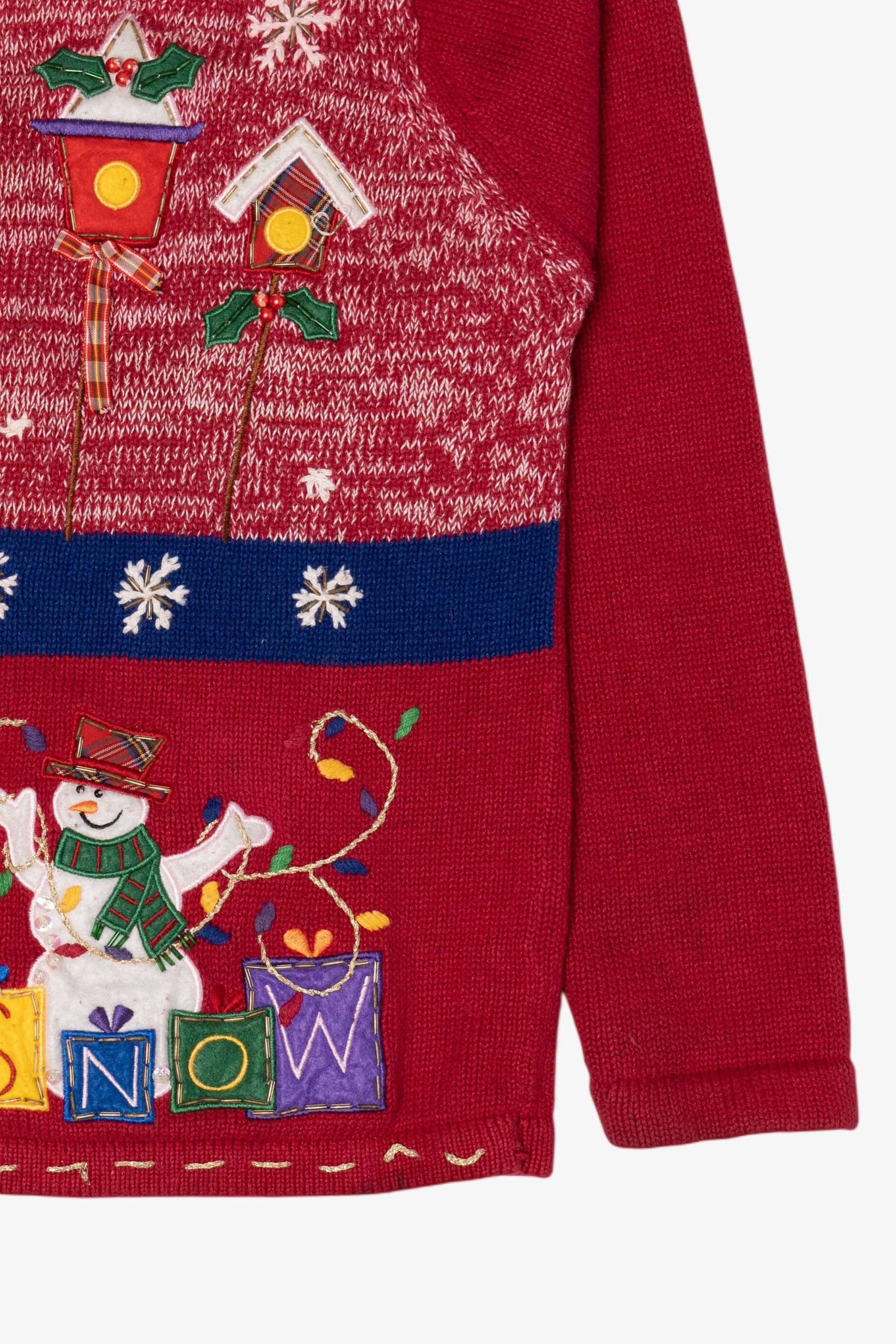 Vintage Red White Stag Ugly Christmas Cardigan (1990s)