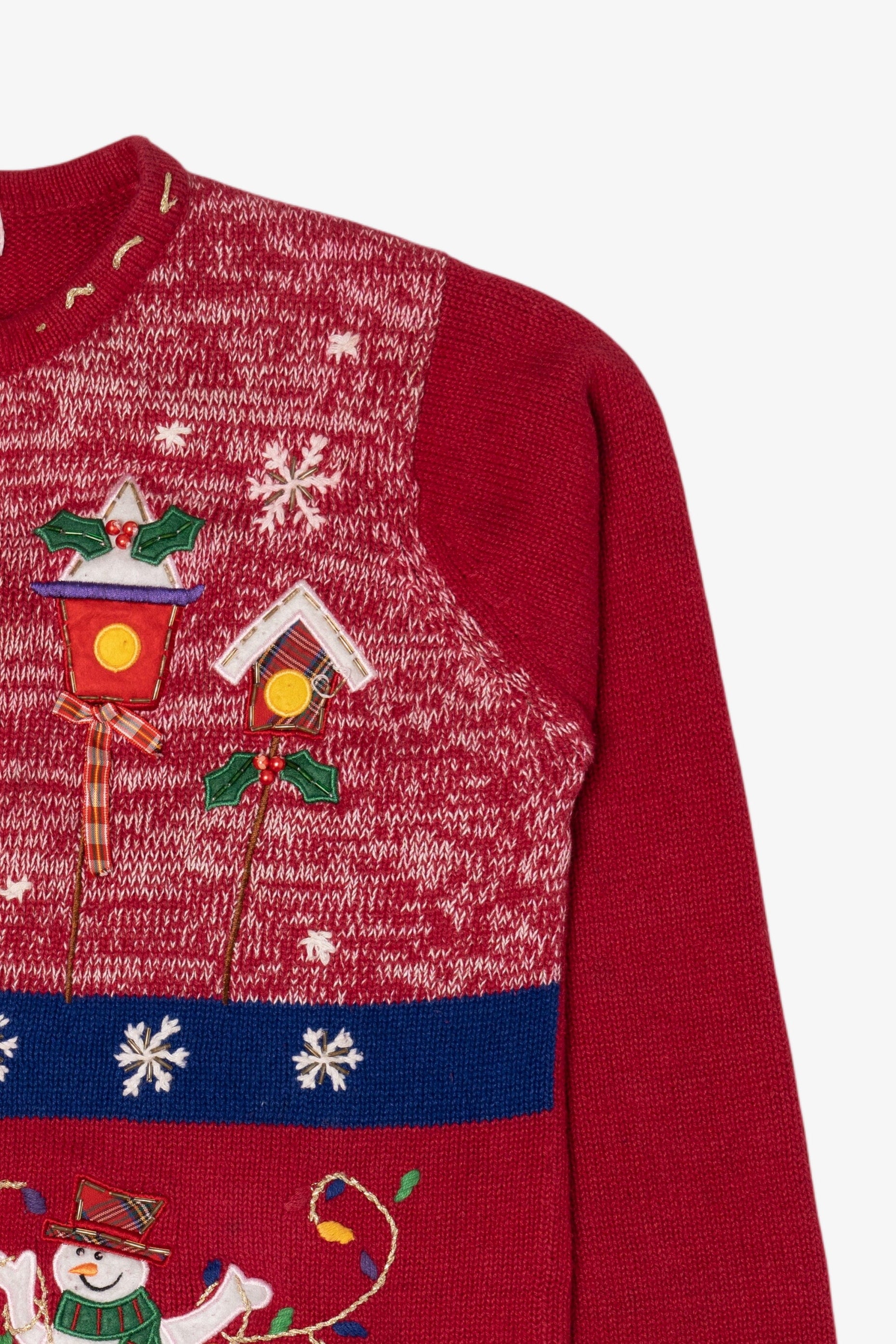 Vintage Red White Stag Ugly Christmas Cardigan (1990s)