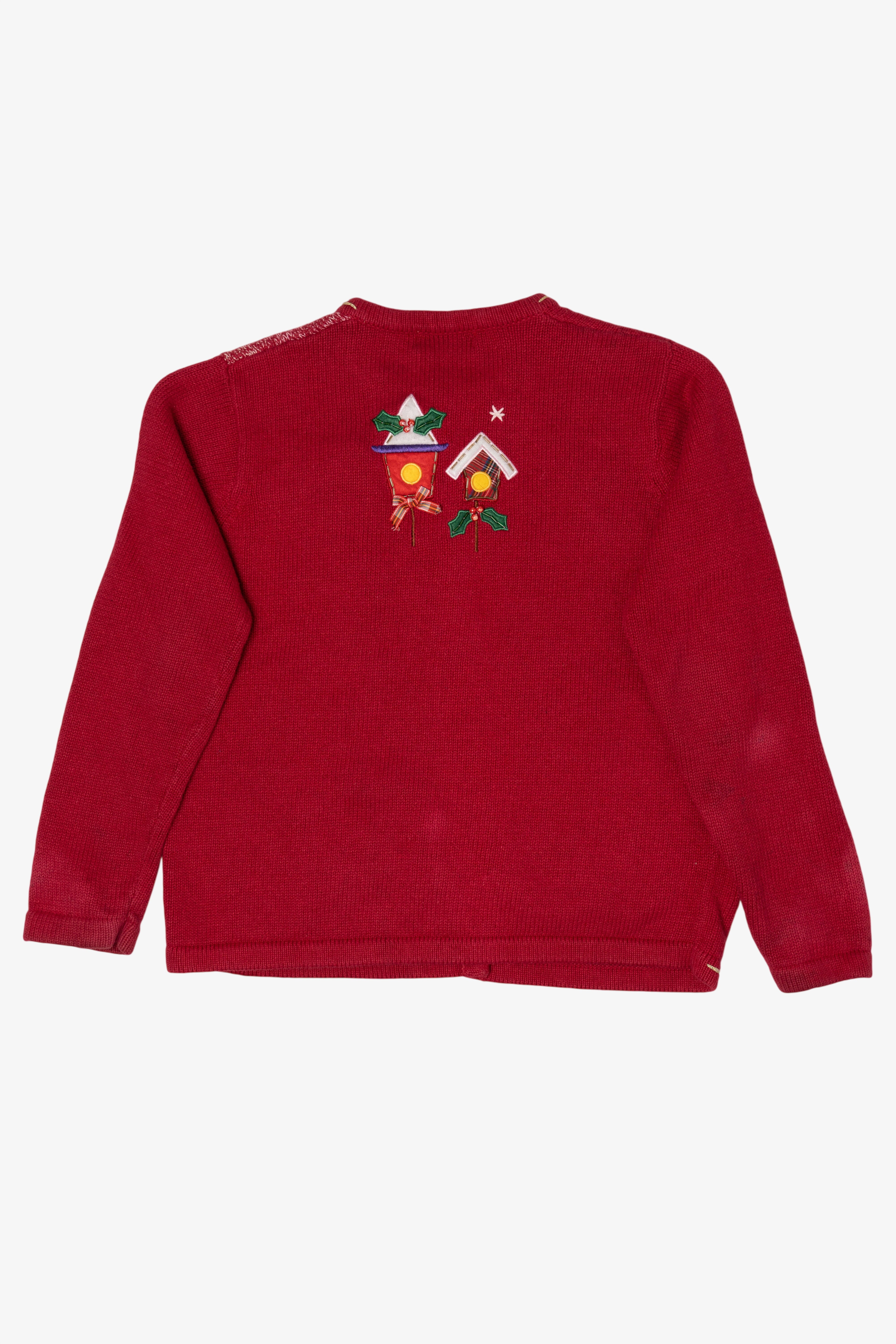 Vintage Red White Stag Ugly Christmas Cardigan (1990s)