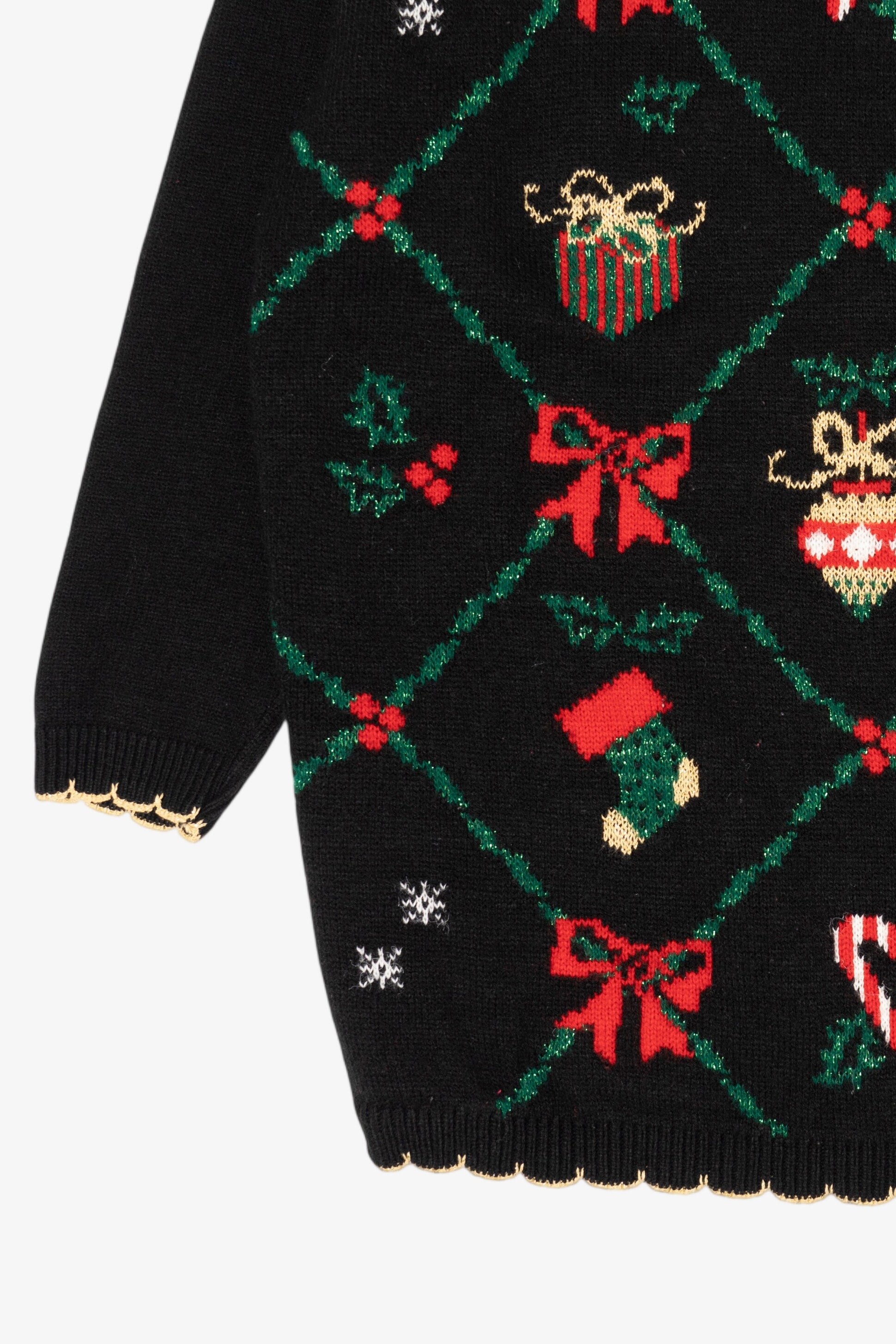 Vintage Black Cricket Lane Ugly Christmas Pullover (1990s)