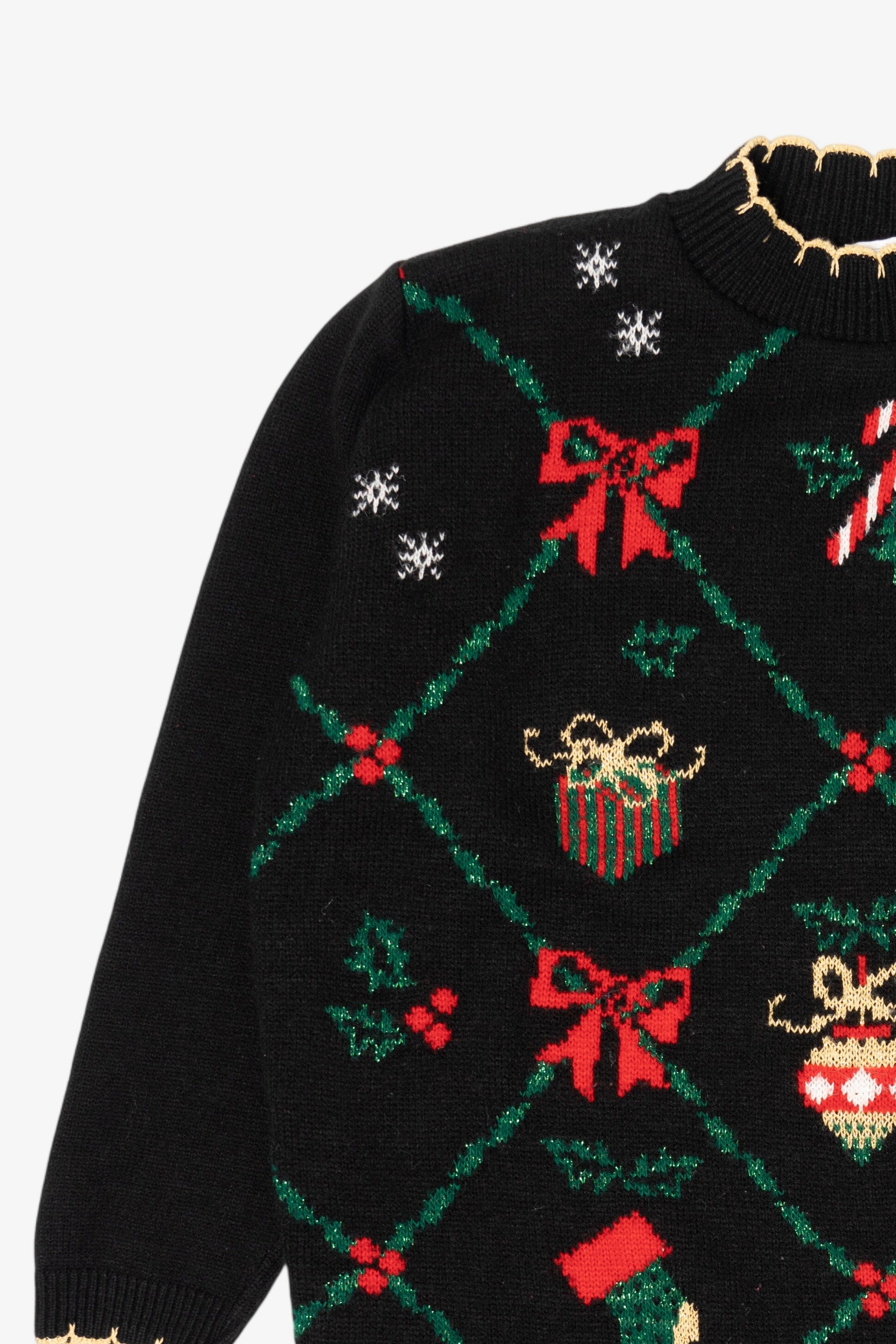 Vintage Black Cricket Lane Ugly Christmas Pullover (1990s)