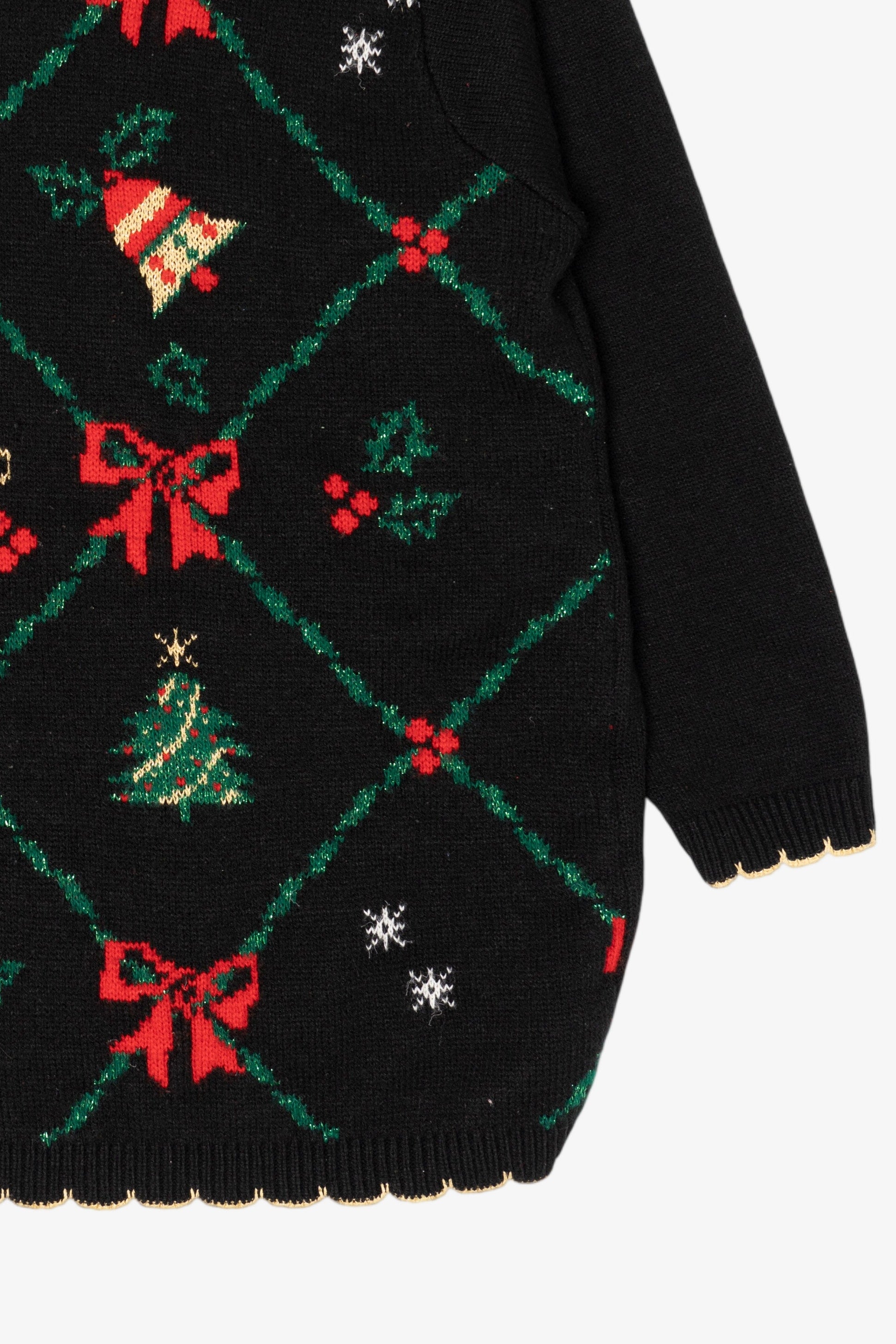Vintage Black Cricket Lane Ugly Christmas Pullover (1990s)