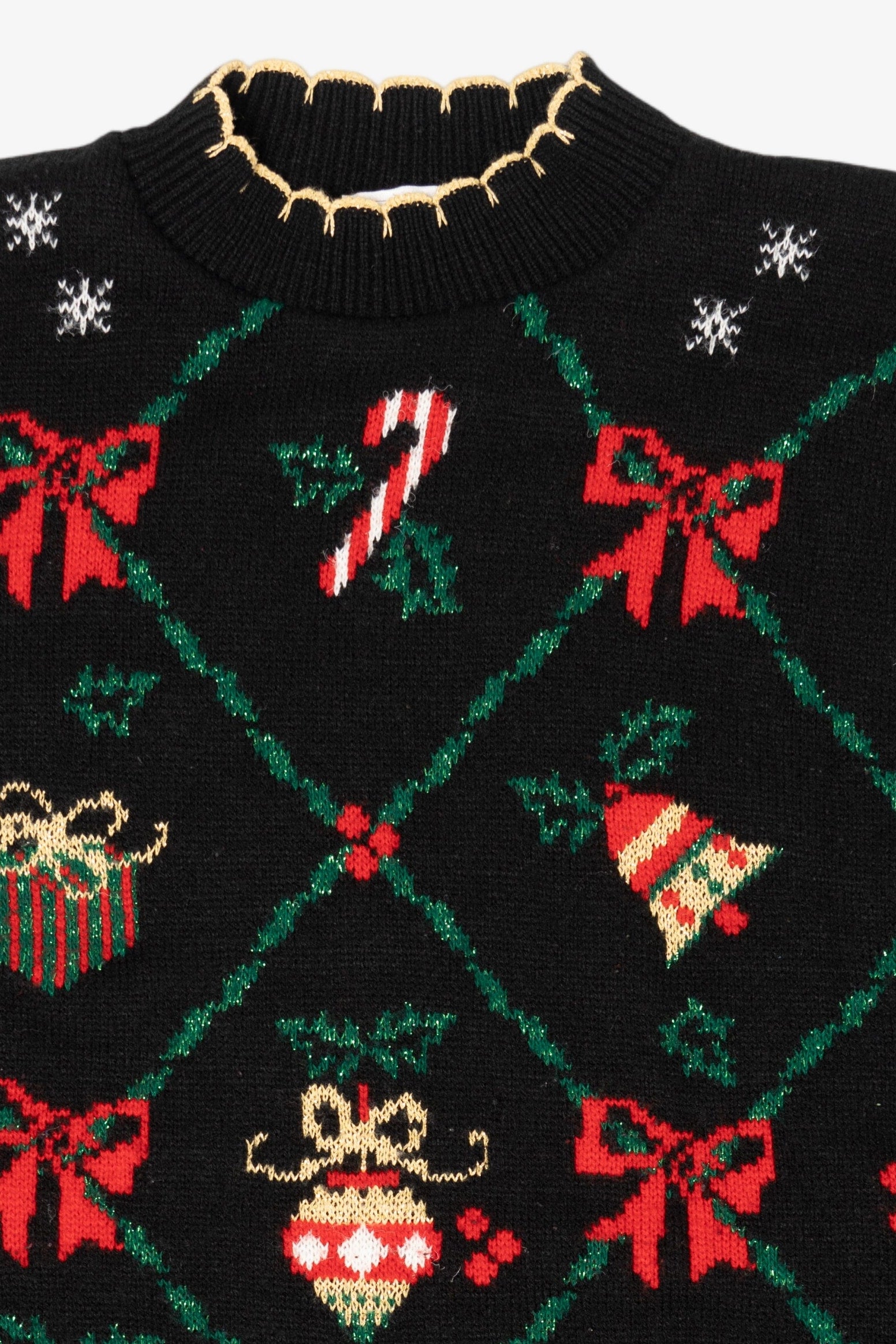 Vintage Black Cricket Lane Ugly Christmas Pullover (1990s)