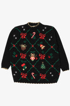 Vintage Black Cricket Lane Ugly Christmas Pullover (1990s)