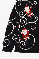 Vintage Black Cinnamon Cinder Santa Ugly Christmas Cardigan (1990s)