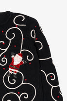 Vintage Black Cinnamon Cinder Santa Ugly Christmas Cardigan (1990s)