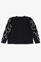 Vintage Black Cinnamon Cinder Santa Ugly Christmas Cardigan (1990s)
