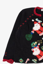 Vintage Black Tiara International Santa Ugly Christmas Cardigan (2000s)
