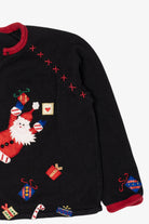 Vintage Black Tiara International Santa Ugly Christmas Cardigan (2000s)