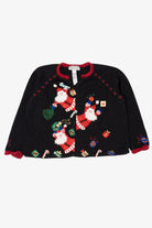 Vintage Black Tiara International Santa Ugly Christmas Cardigan (2000s)