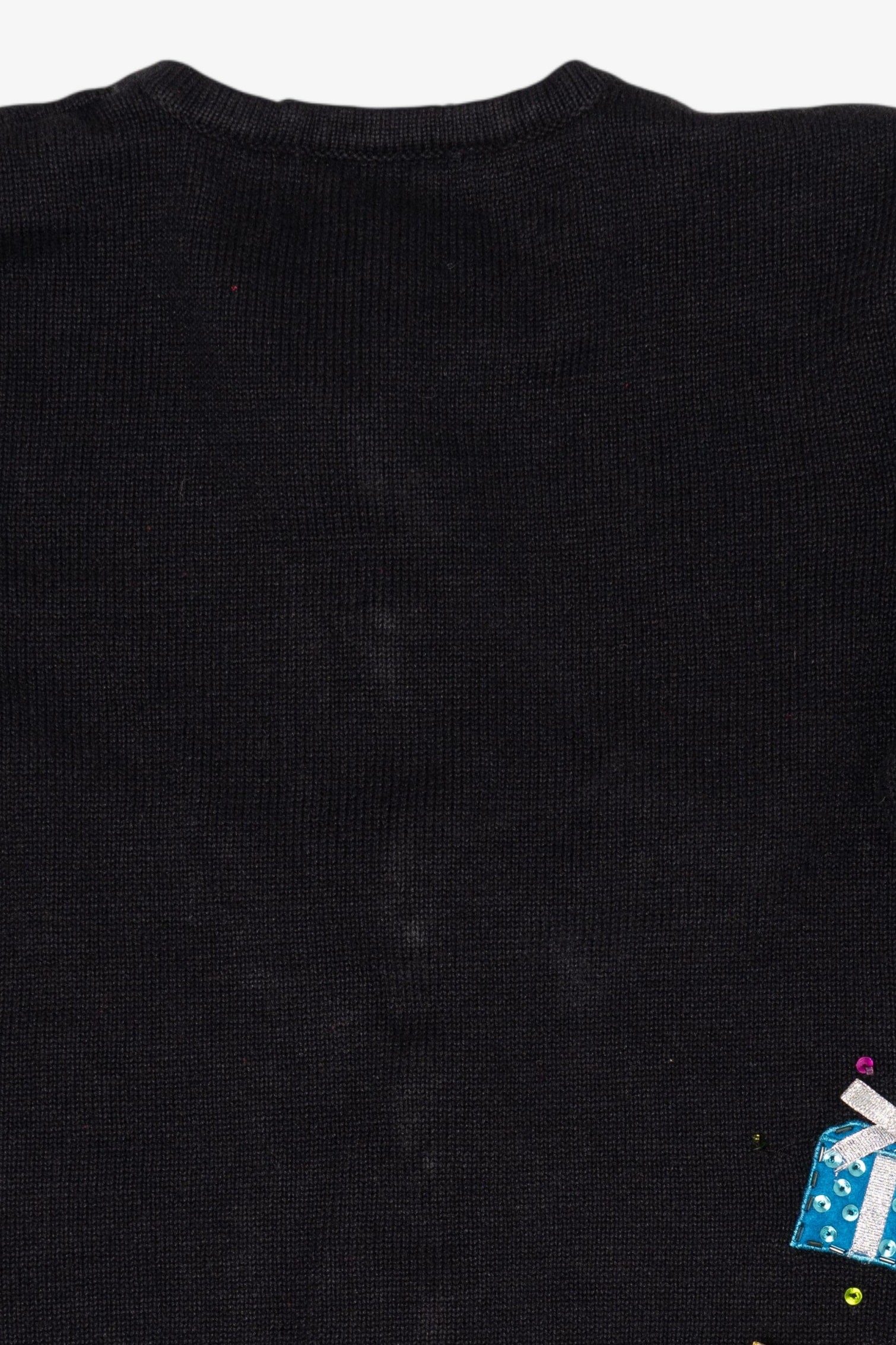Vintage Black Tiara International Snowman With Presents Ugly Christmas Cardigan (1990s)