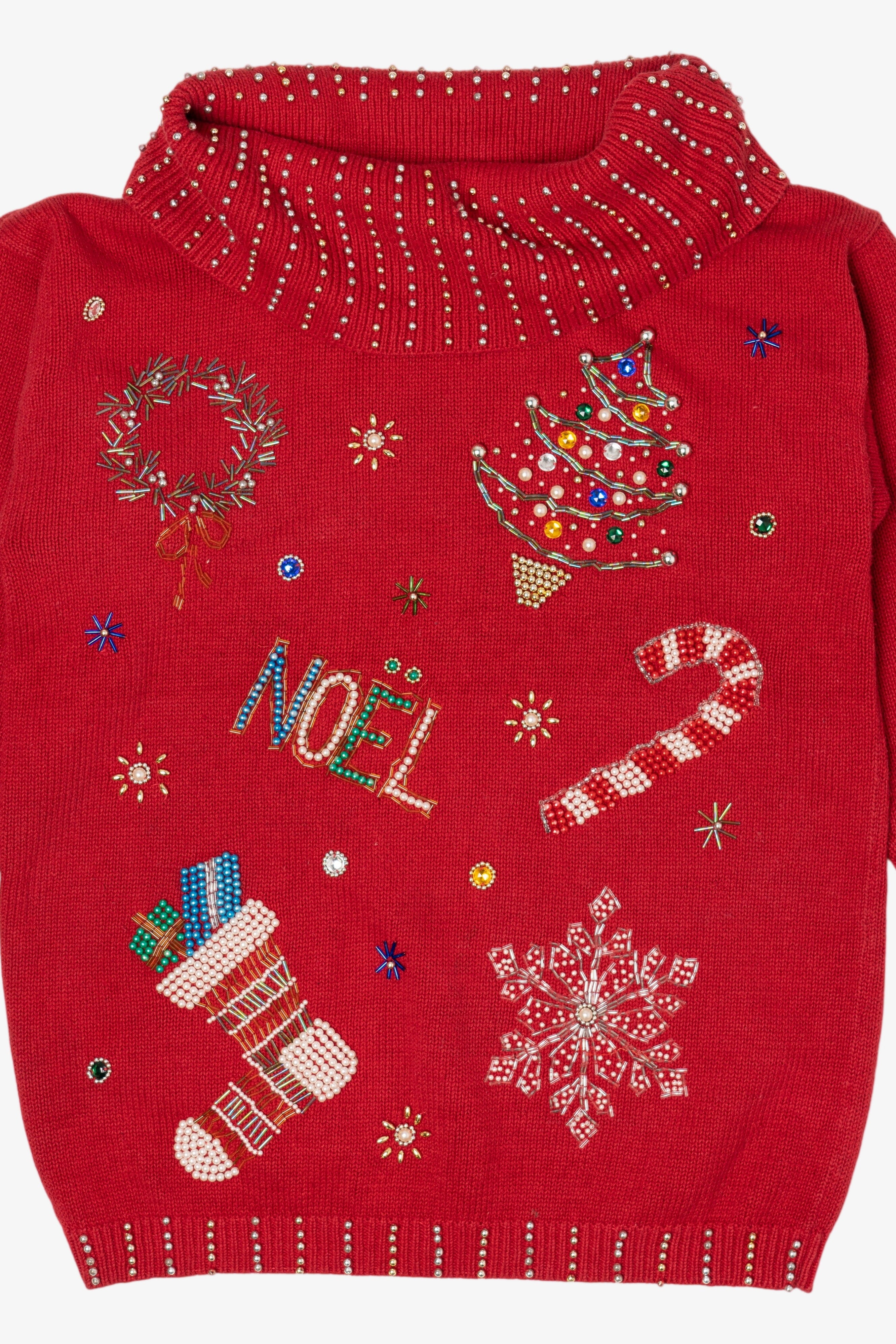 Vintage Red Victoria Jones Noel Ugly Christmas Pullover (1990s)