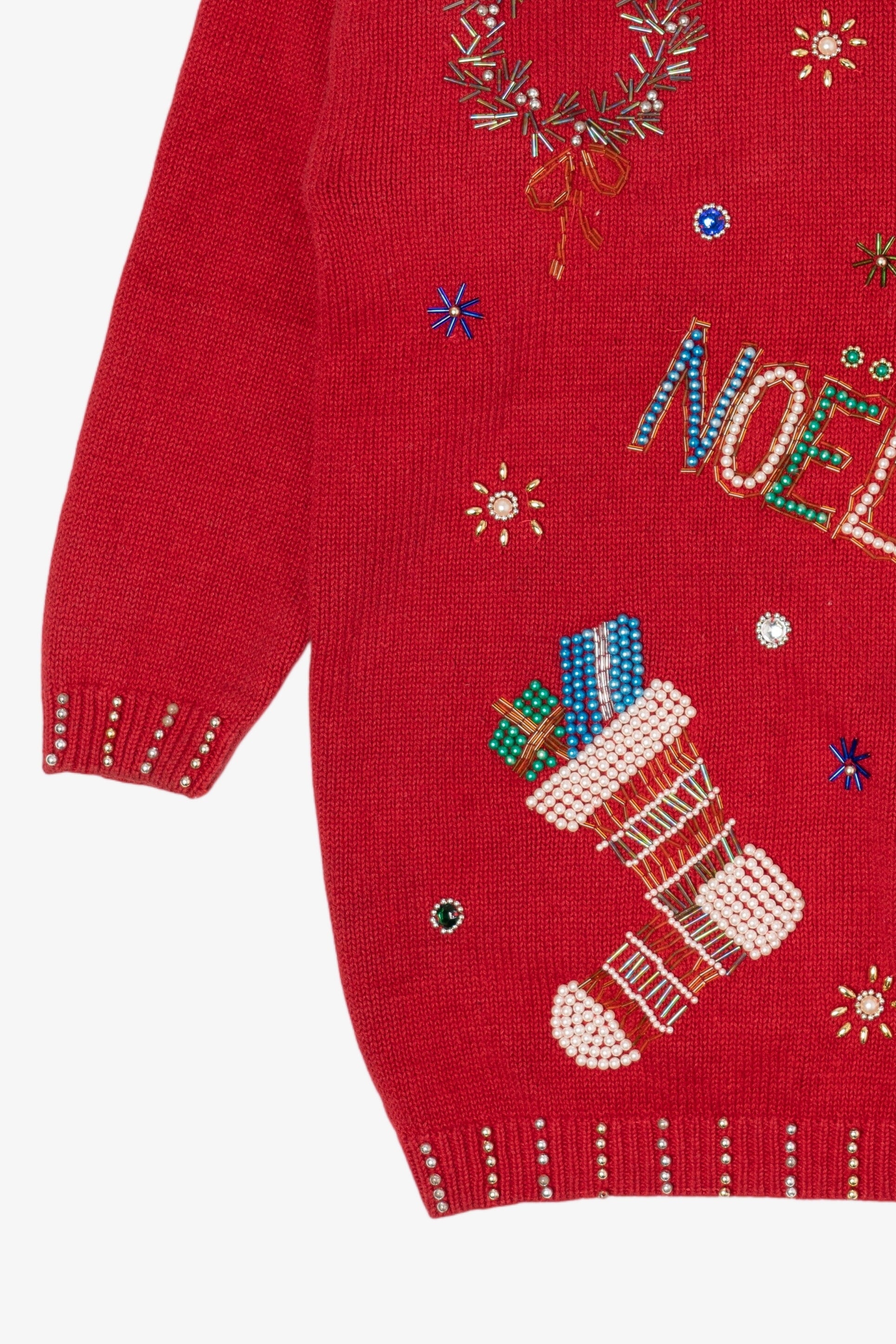 Vintage Red Victoria Jones Noel Ugly Christmas Pullover (1990s)
