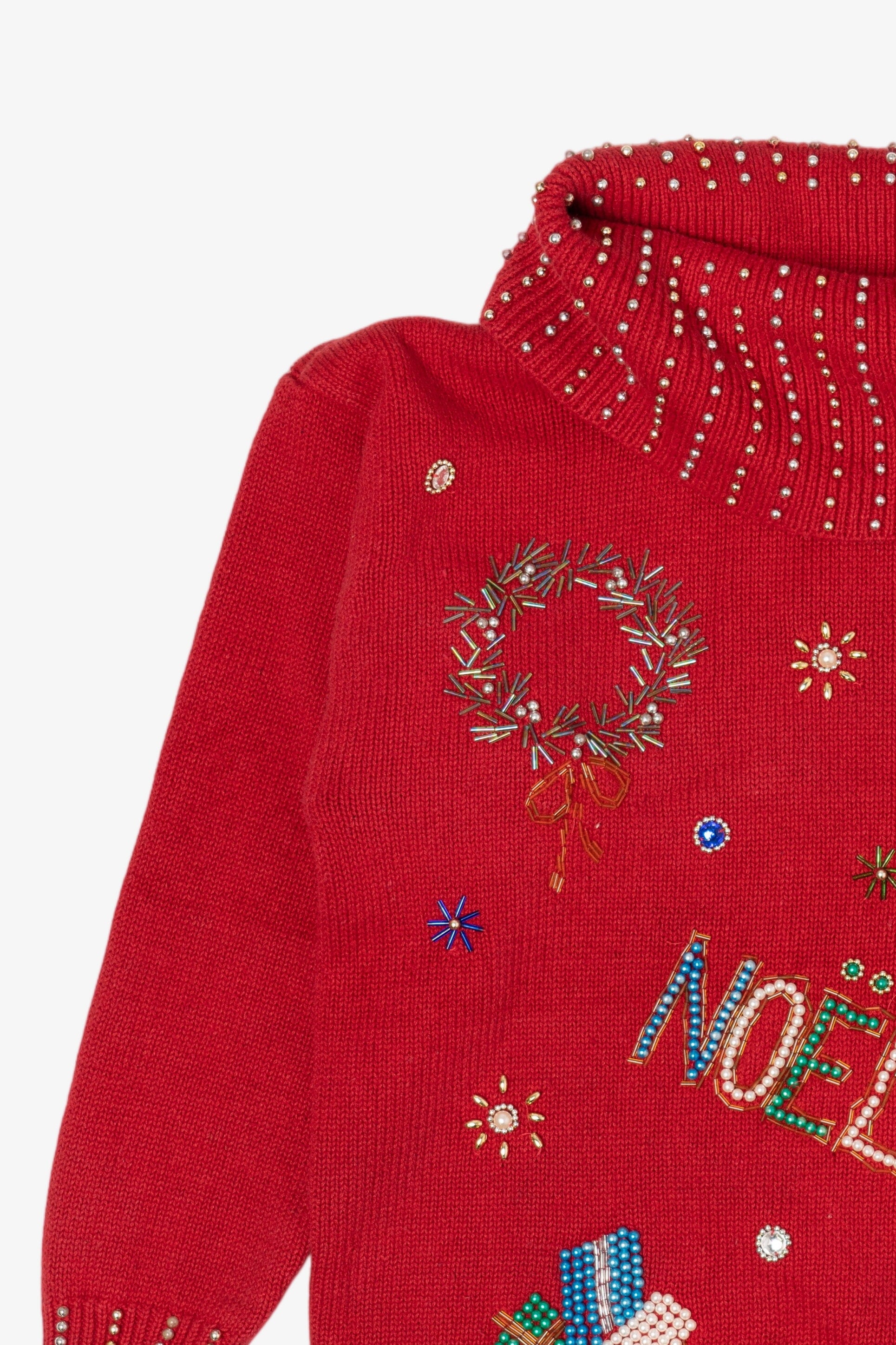 Vintage Red Victoria Jones Noel Ugly Christmas Pullover (1990s)