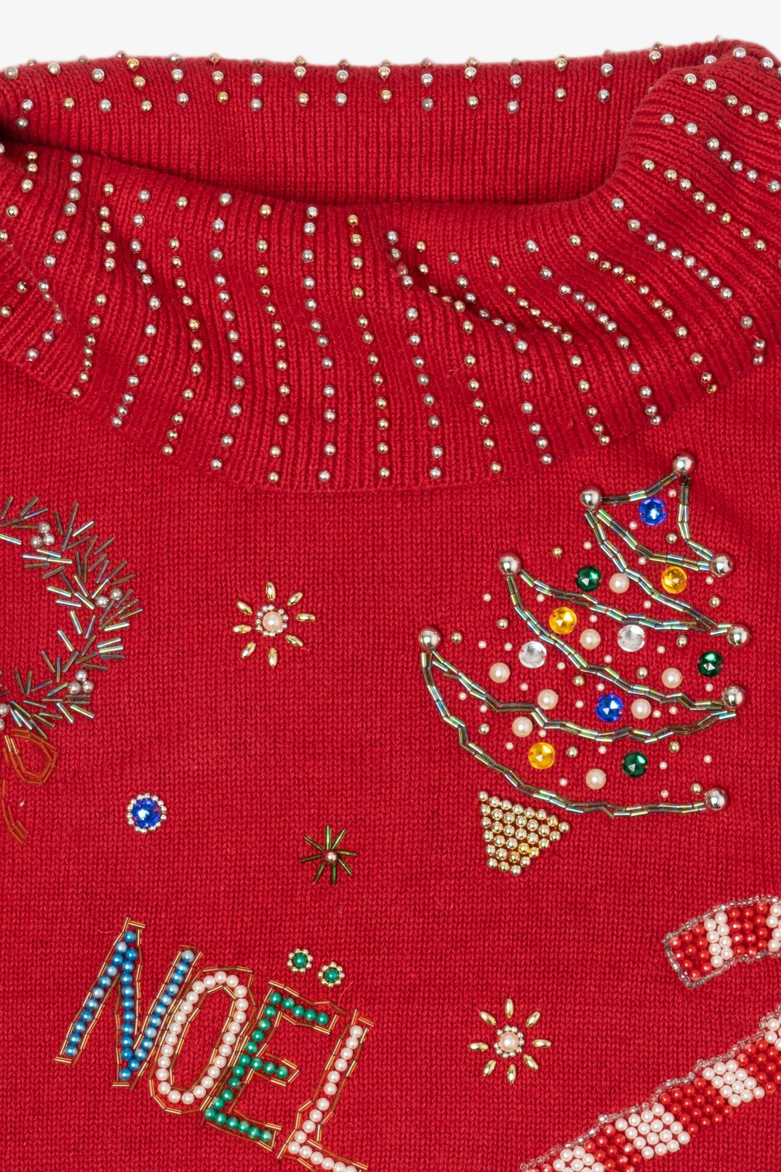Vintage Red Victoria Jones Noel Ugly Christmas Pullover (1990s)