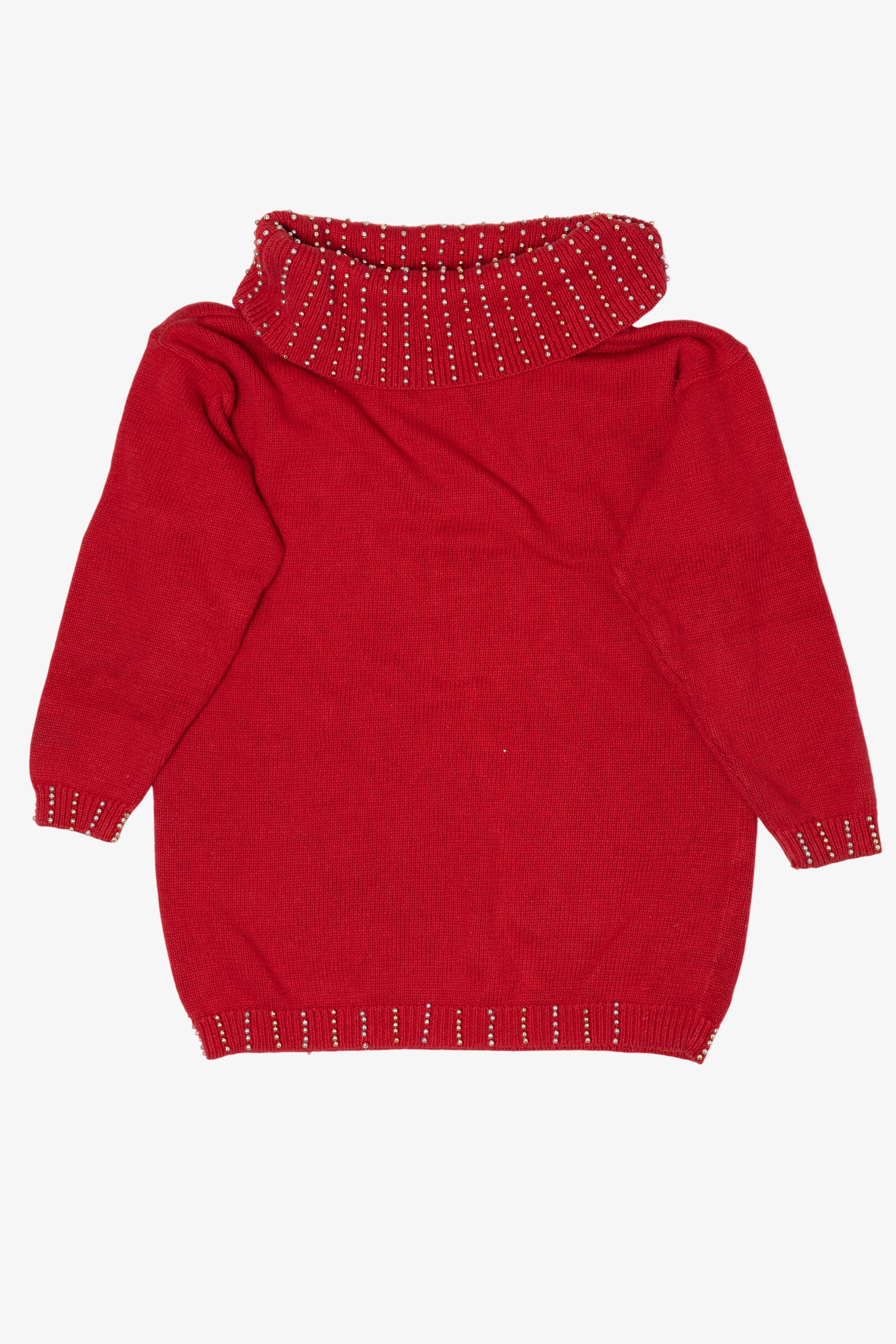 Vintage Red Victoria Jones Noel Ugly Christmas Pullover (1990s)