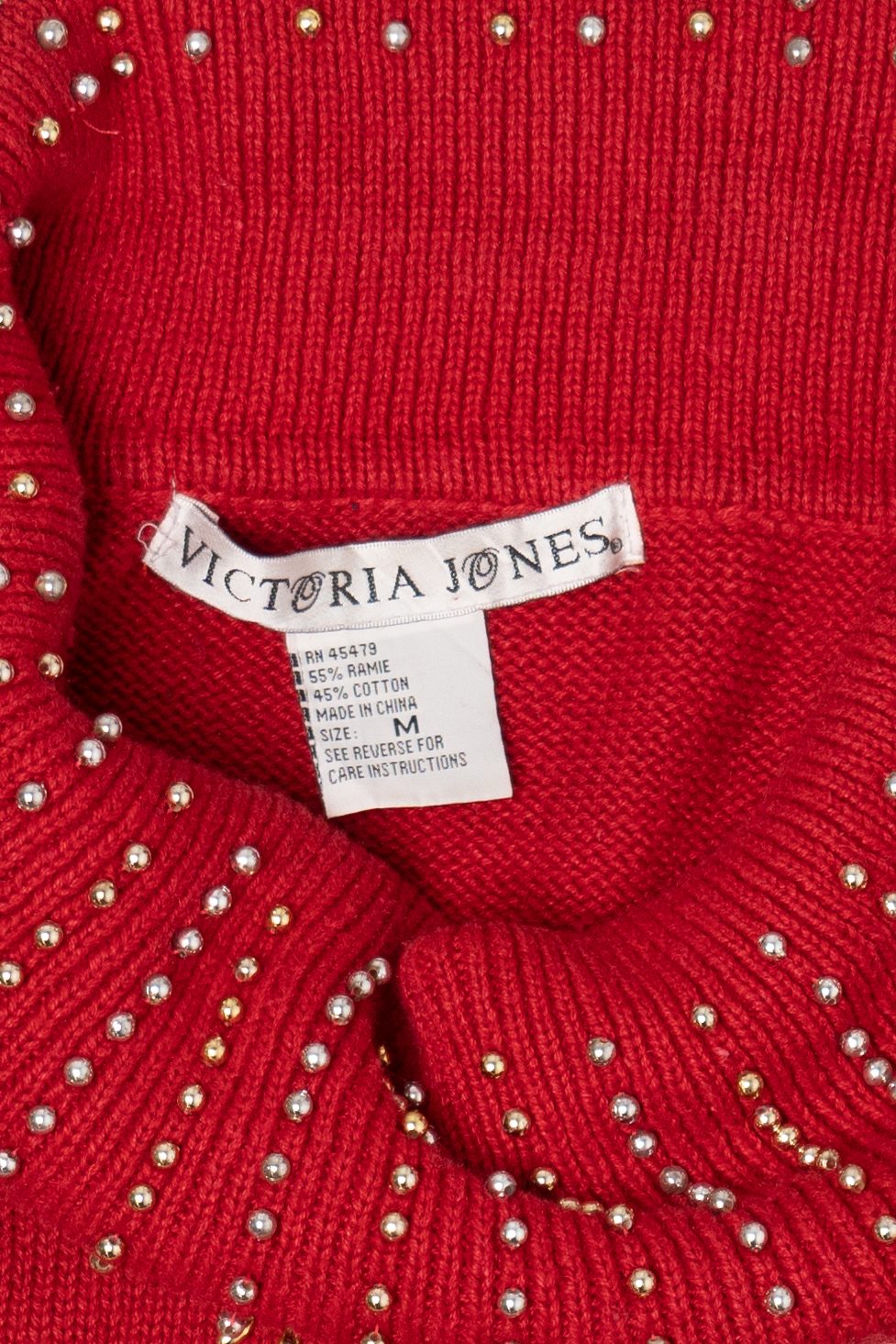 Vintage Red Victoria Jones Noel Ugly Christmas Pullover (1990s)