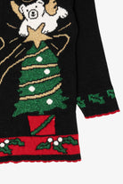 Vintage Black J.J Poole Angel Bears Ugly Christmas Pullover (1990s)