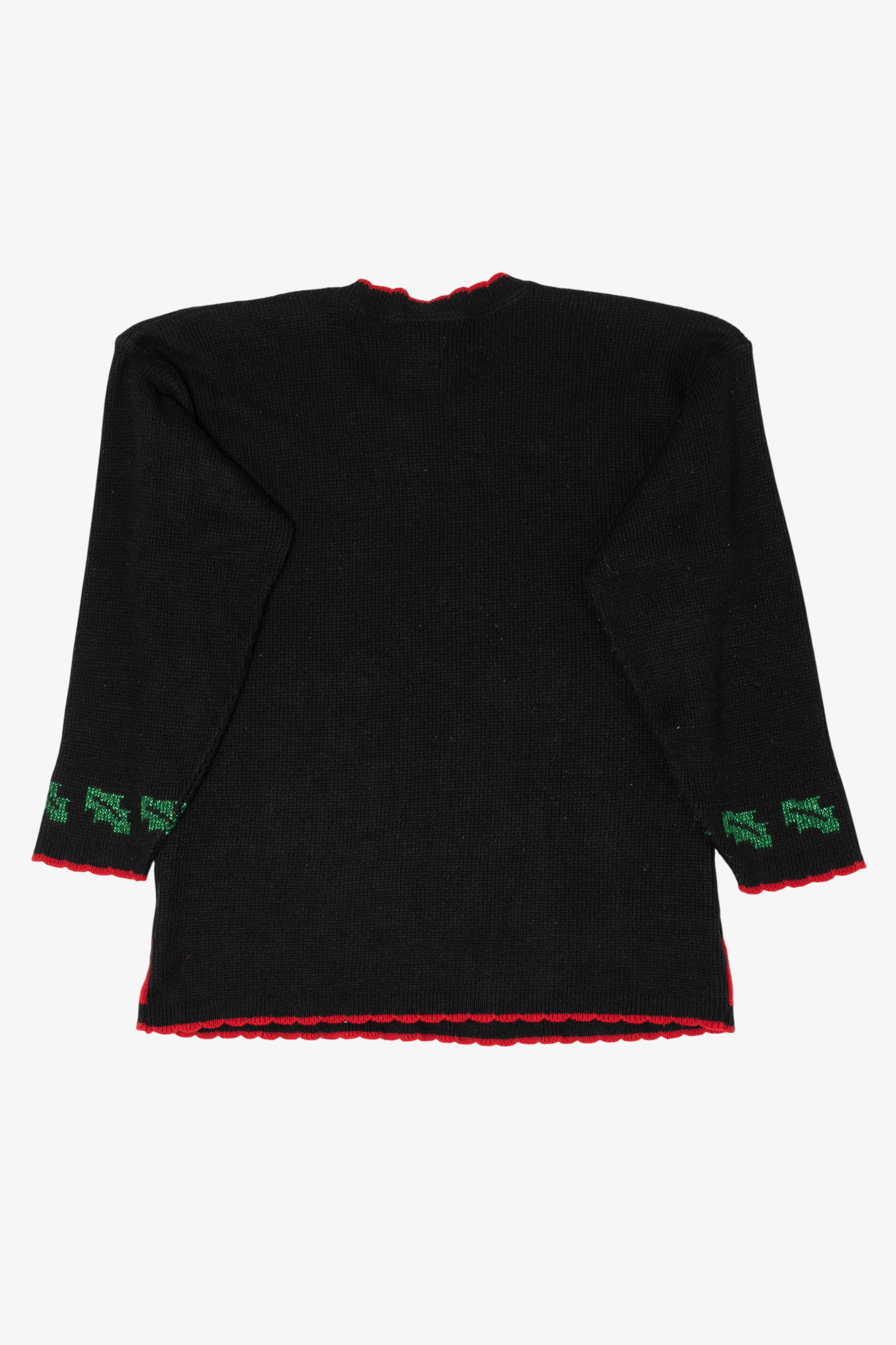 Vintage Black J.J Poole Angel Bears Ugly Christmas Pullover (1990s)