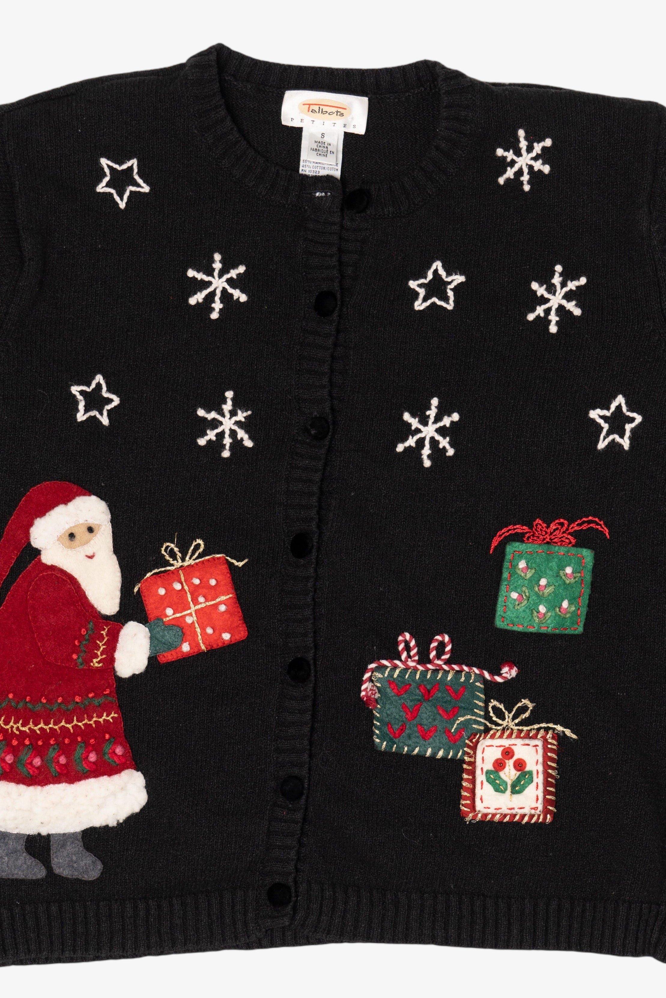 Vintage Black Talbots Presents Ugly Christmas Cardigan (1990s)