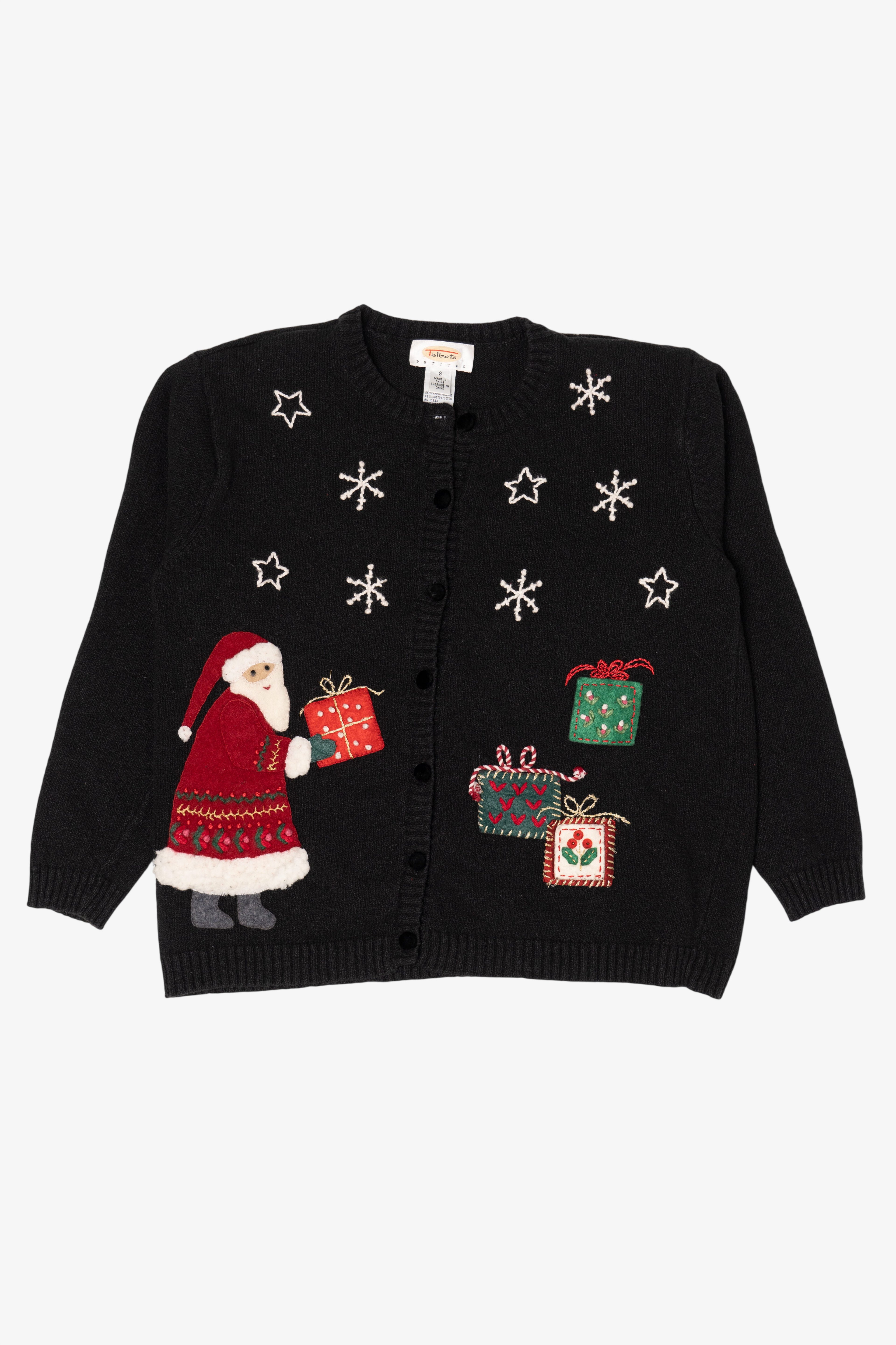 Vintage Black Talbots Presents Ugly Christmas Cardigan (1990s)
