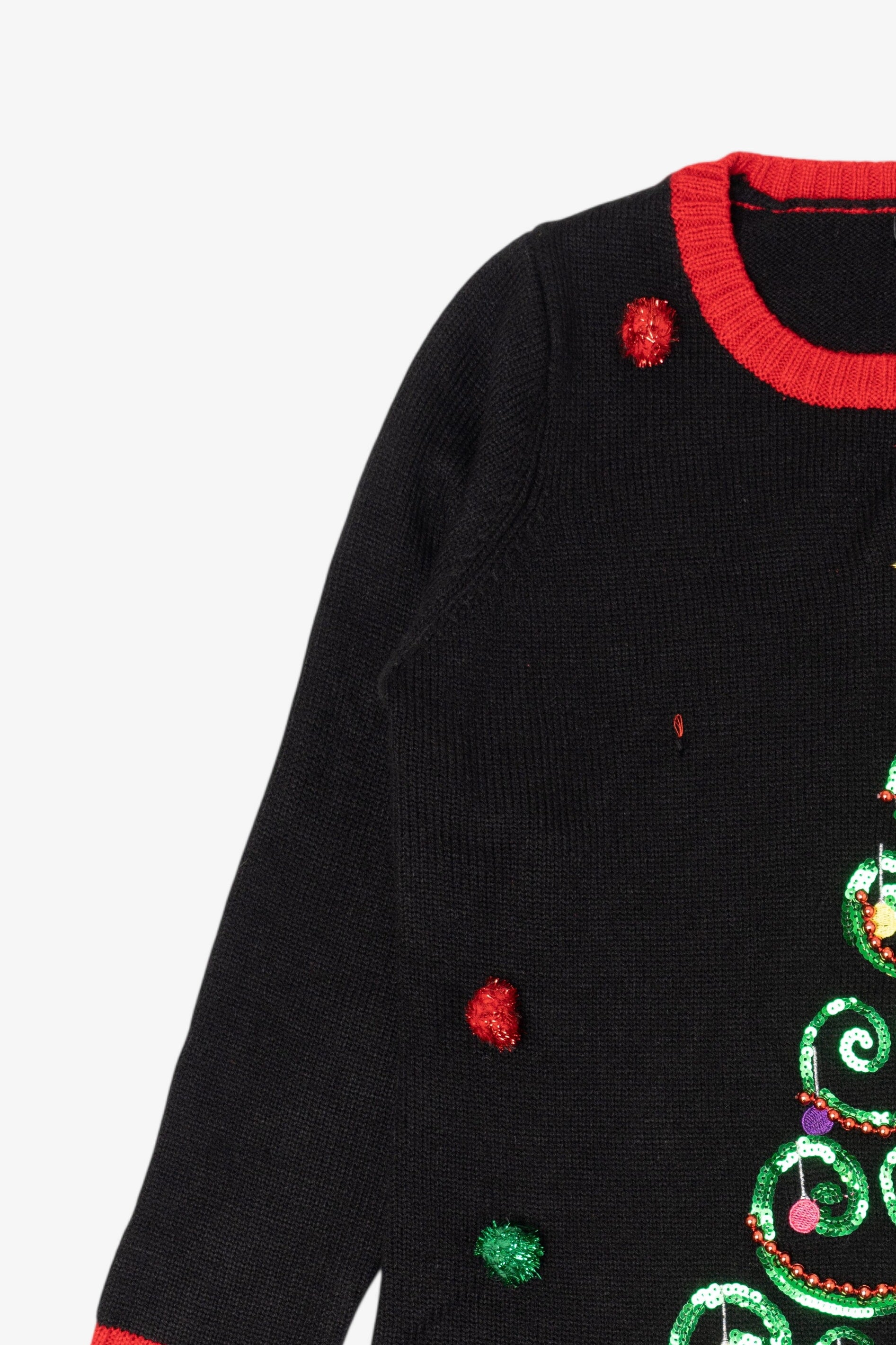Vintage Black United States Sweater Trees Ugly Christmas Pullover (2000s)