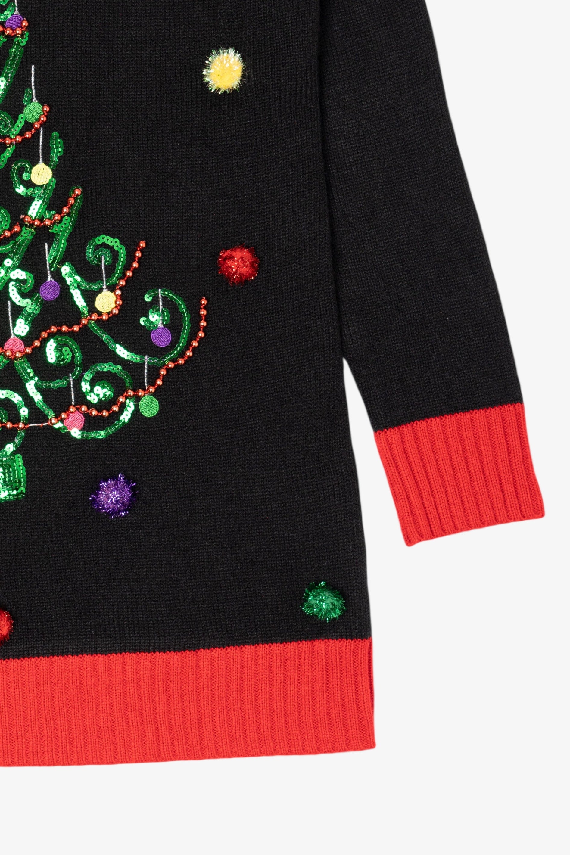Vintage Black United States Sweater Trees Ugly Christmas Pullover (2000s)