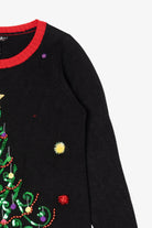 Vintage Black United States Sweater Trees Ugly Christmas Pullover (2000s)