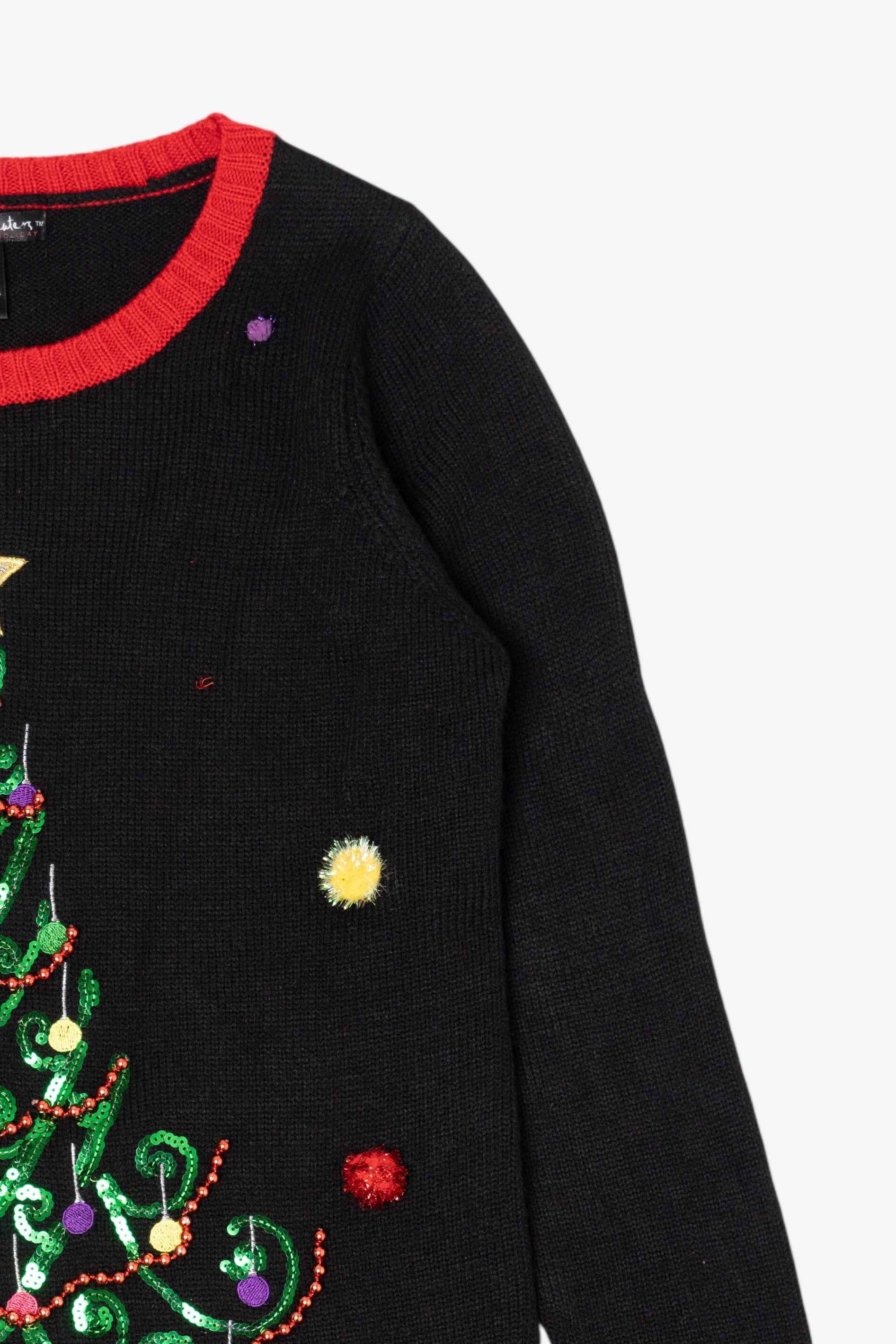 Vintage Black United States Sweater Trees Ugly Christmas Pullover (2000s)