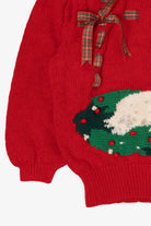 Vintage Red Marisa Christina Hand Knit Swan Ugly Christmas Pullover (1990s)