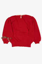 Vintage Red Marisa Christina Hand Knit Swan Ugly Christmas Pullover (1990s)