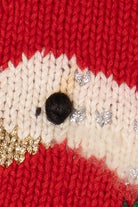 Vintage Red Marisa Christina Hand Knit Swan Ugly Christmas Pullover (1990s)