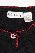 Vintage Black B.P Design Sleds Ugly Christmas Cardigan (1990s)