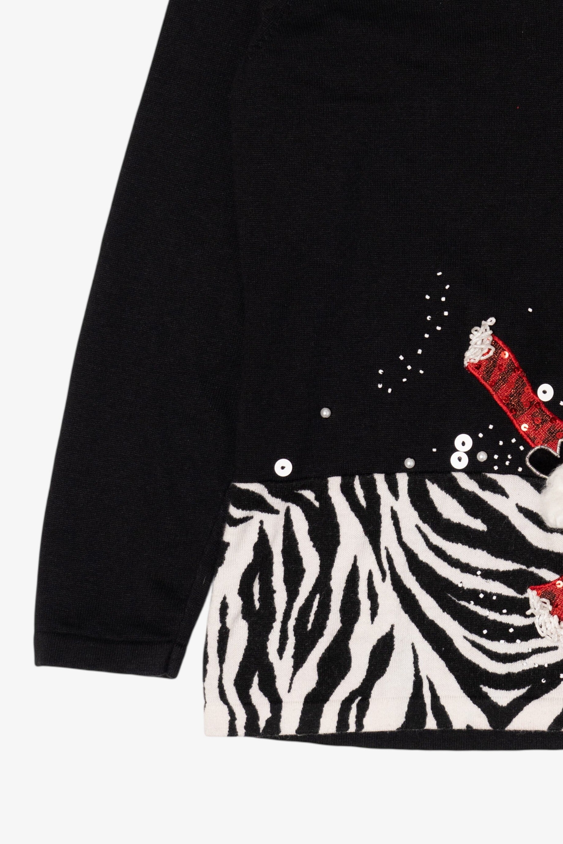 Vintage Black Santa Ugly Christmas Pullover (1990s)