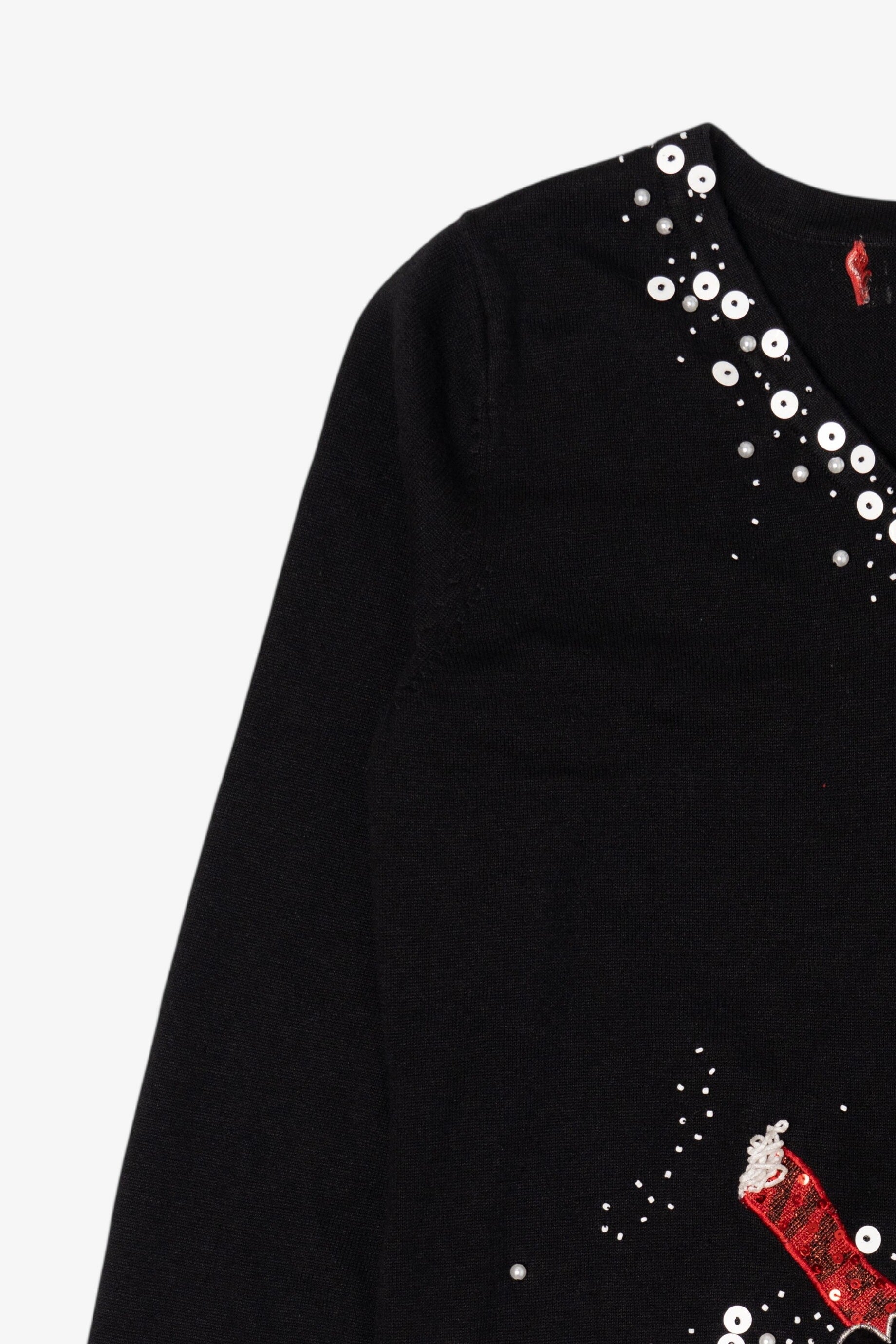 Vintage Black Santa Ugly Christmas Pullover (1990s)