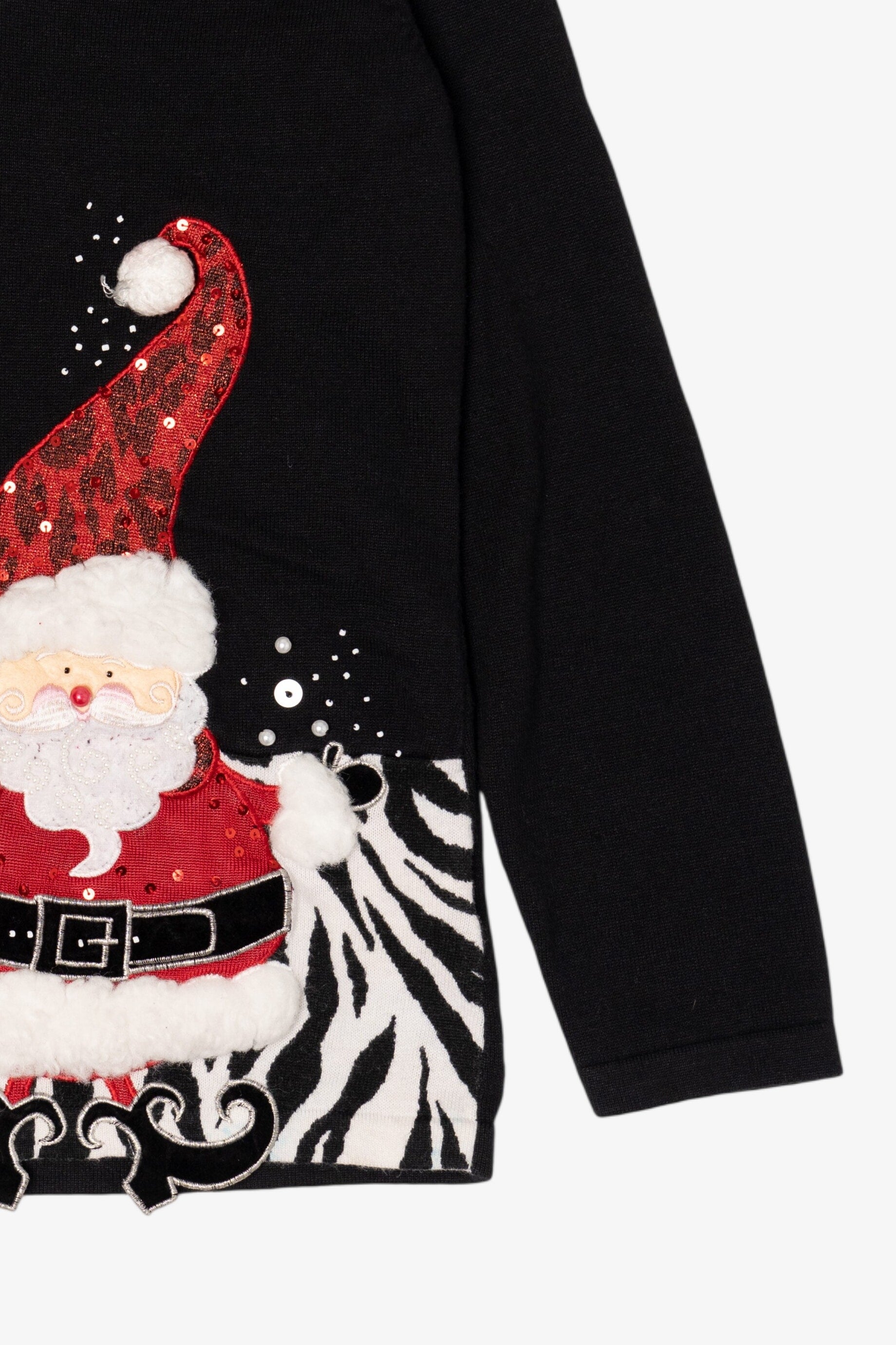 Vintage Black Santa Ugly Christmas Pullover (1990s)