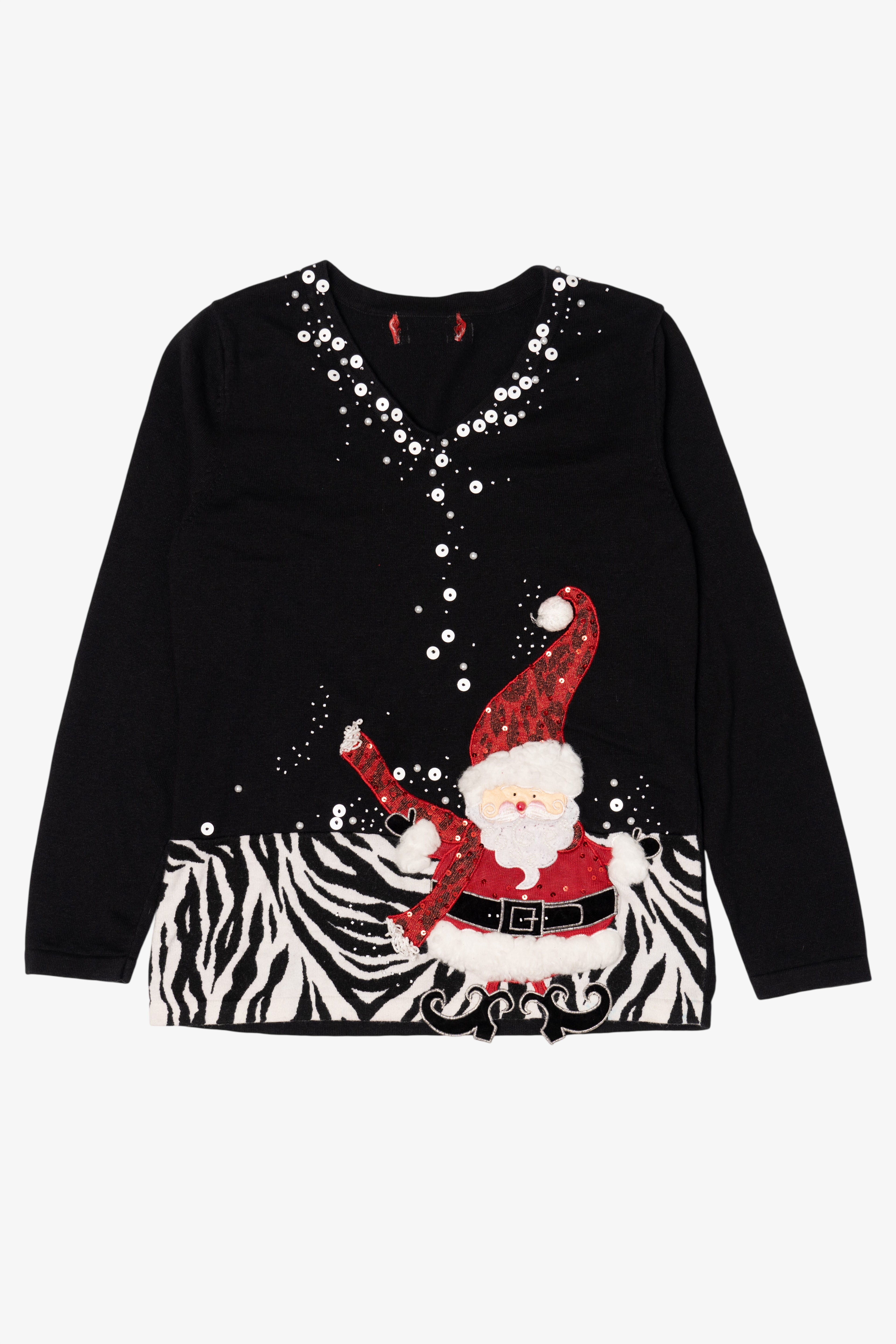 Vintage Black Santa Ugly Christmas Pullover (1990s)