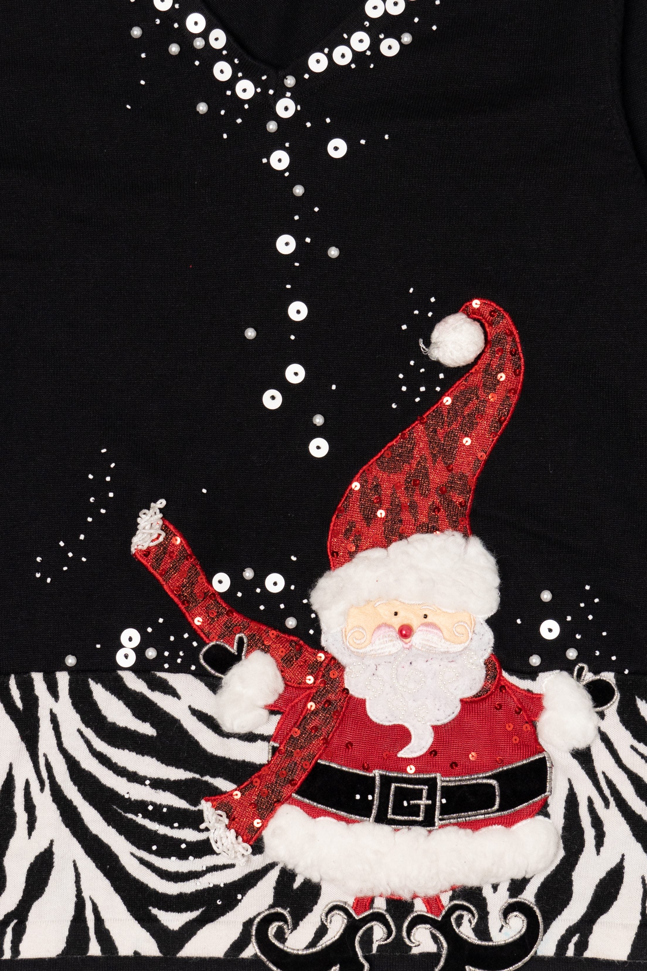 Vintage Black Santa Ugly Christmas Pullover (1990s)