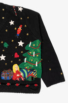 Vintage Black Segue Ugly Christmas Cardigan (1990s)
