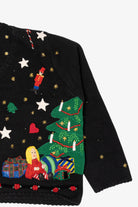 Vintage Black Segue Ugly Christmas Cardigan (1990s)