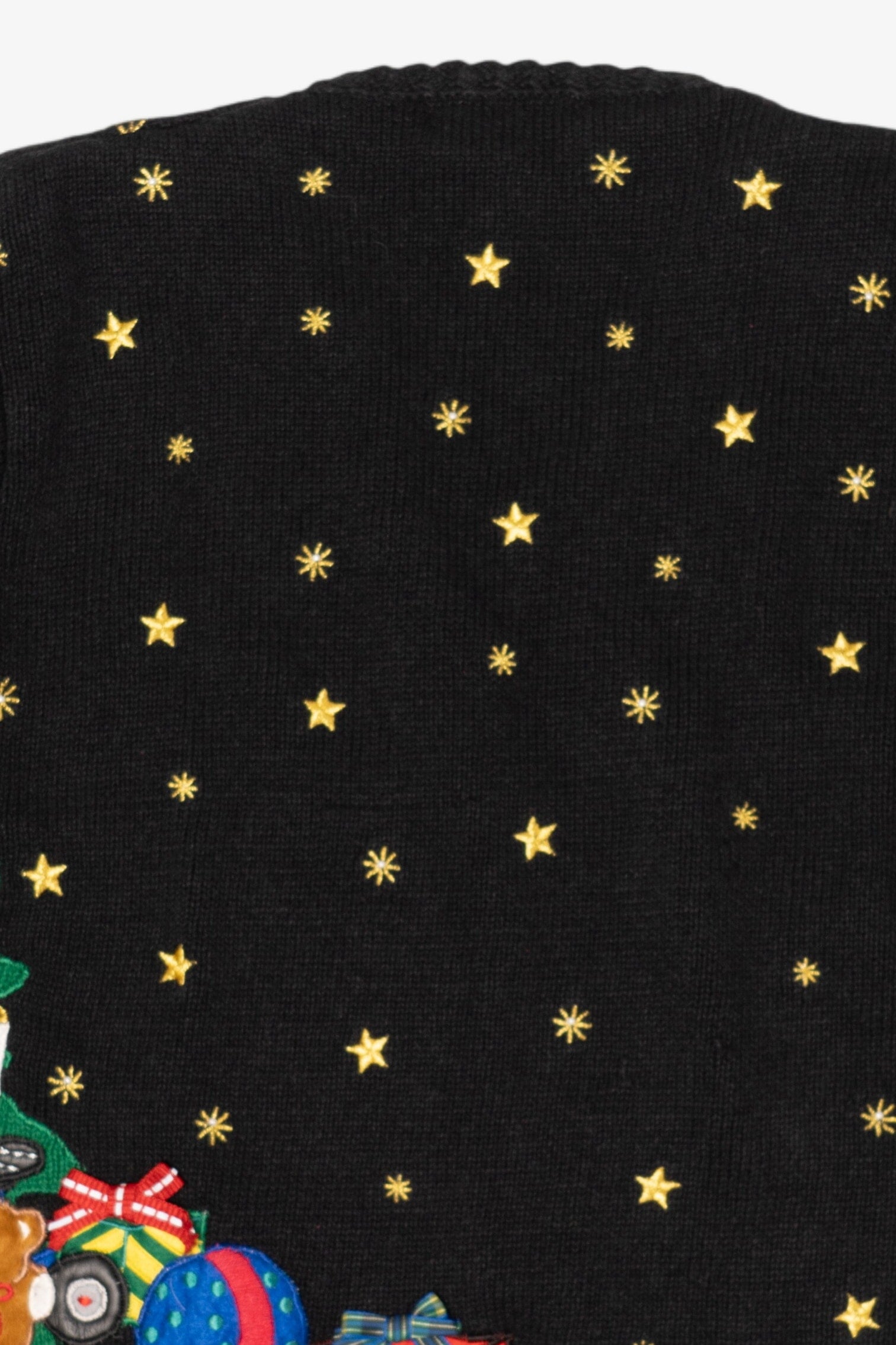 Vintage Black Segue Ugly Christmas Cardigan (1990s)