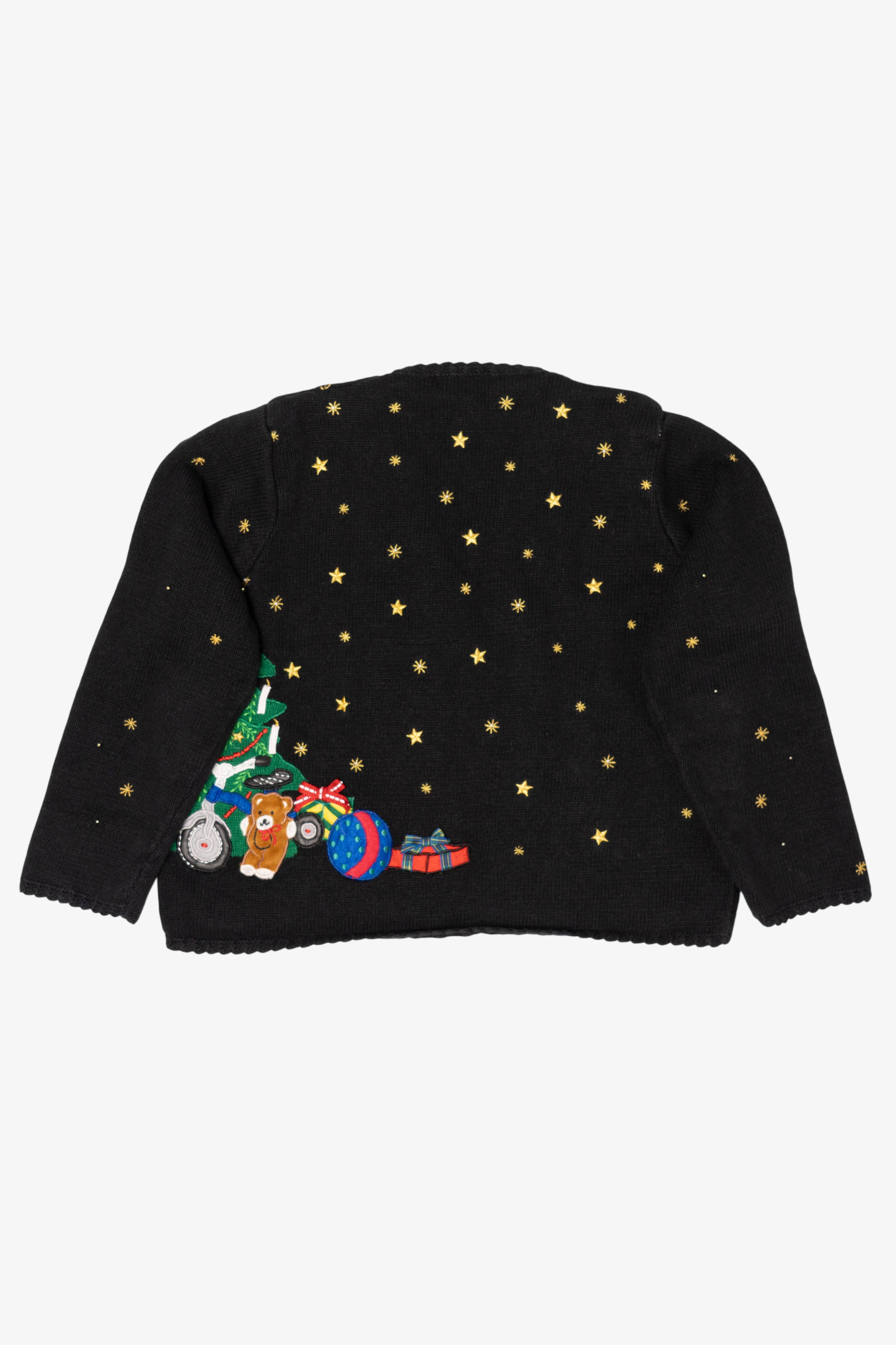 Vintage Black Segue Ugly Christmas Cardigan (1990s)