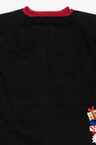 Vintage Black Heirloom Collectible Santa Ugly Christmas Cardigan (2000s)