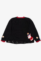 Vintage Black Heirloom Collectible Santa Ugly Christmas Cardigan (2000s)
