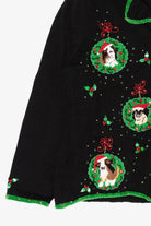 Vintage Black Jack B. Quick Dogs Ugly Christmas Cardigan (1990s)