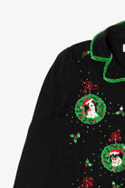Vintage Black Jack B. Quick Dogs Ugly Christmas Cardigan (1990s)