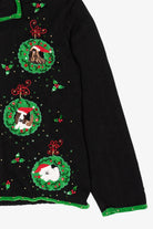 Vintage Black Jack B. Quick Dogs Ugly Christmas Cardigan (1990s)